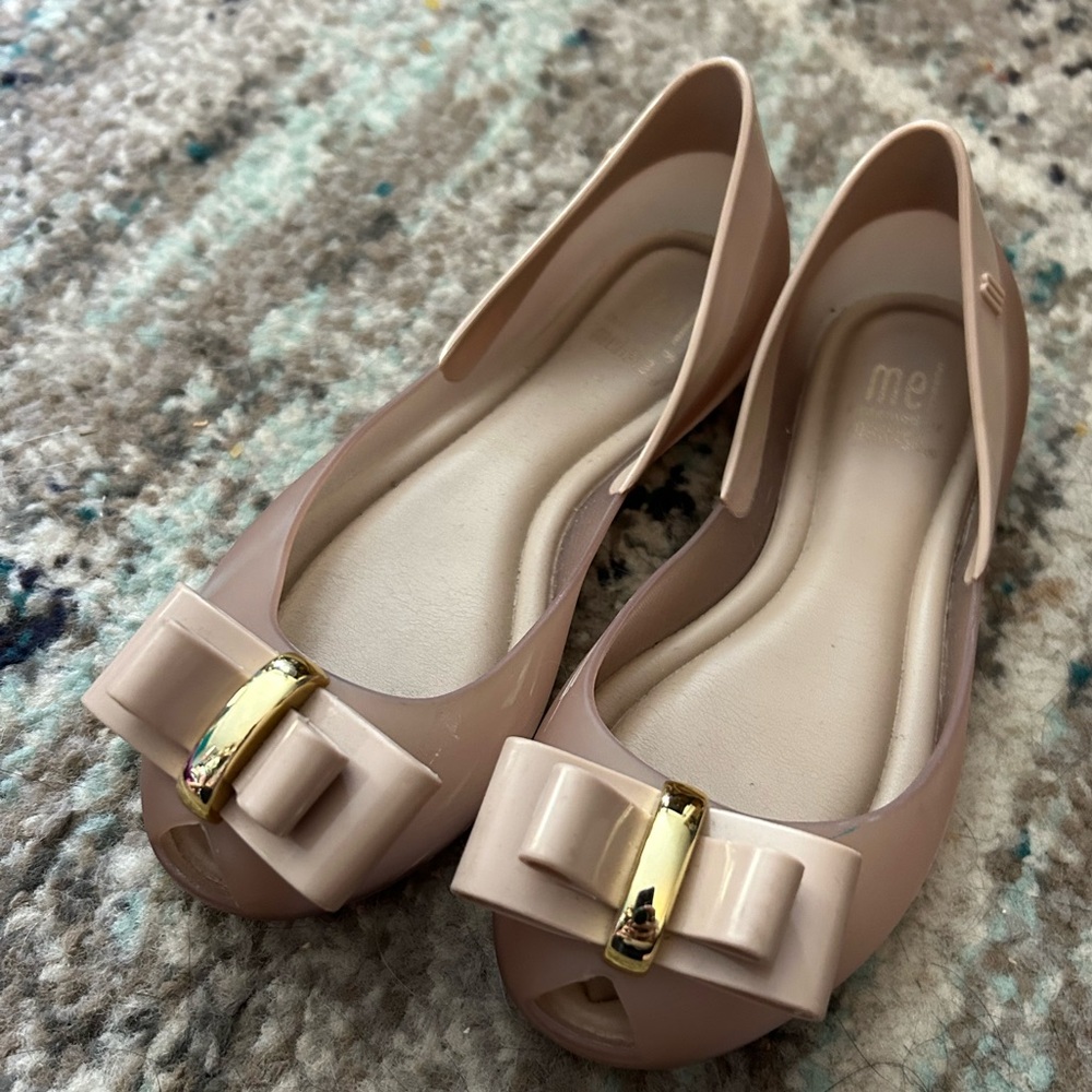 Mel Dreamed By Melissa Nude Bow Flats